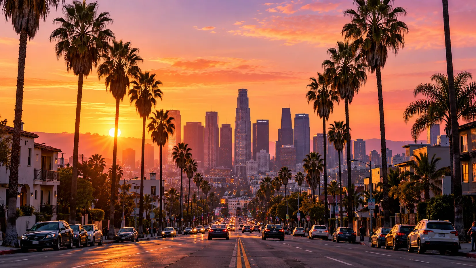 Sunset Boulevard looking toward downtown Los Angeles