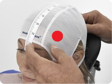 Measuring head with a cap