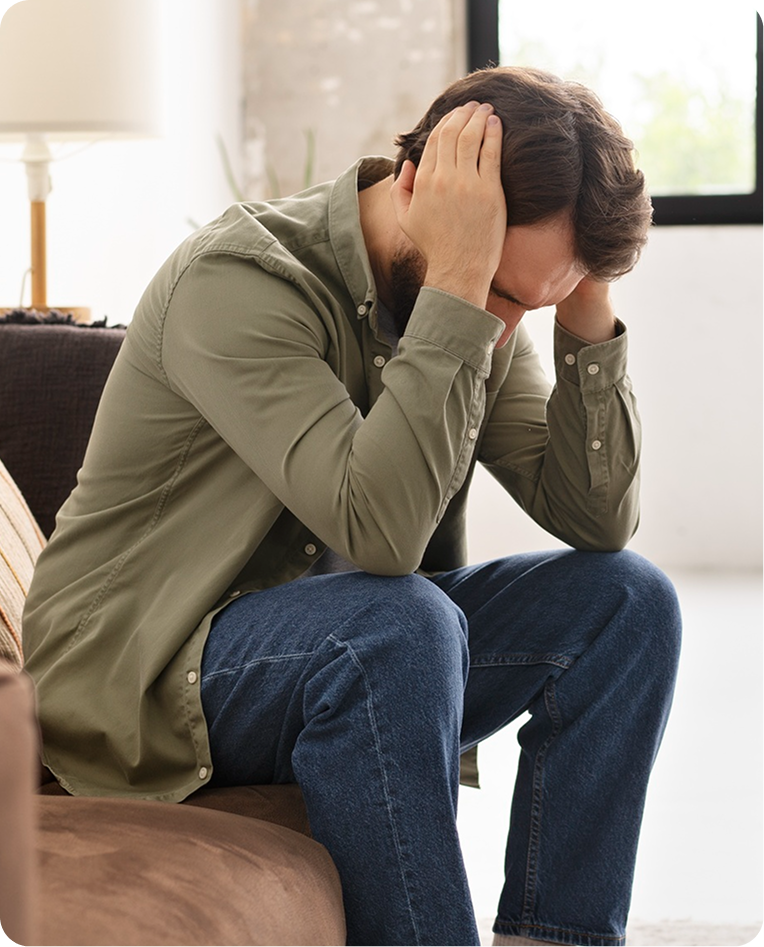 Man experiencing obsessive thoughts and anxiety, seeking OCD Treatment in Valencia, Calabasas & Lancaster, CA