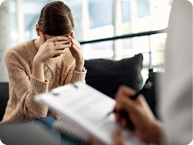 Therapy session for patient with anxiety, supported by TMS for Anxiety Treatment in Valencia, Calabasas & Lancaster, CA